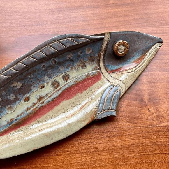 Handmade Ceramic Fish Dish by Robin’s Nest Pottery - Rustic Artisan Decor - Picture 7 of 8